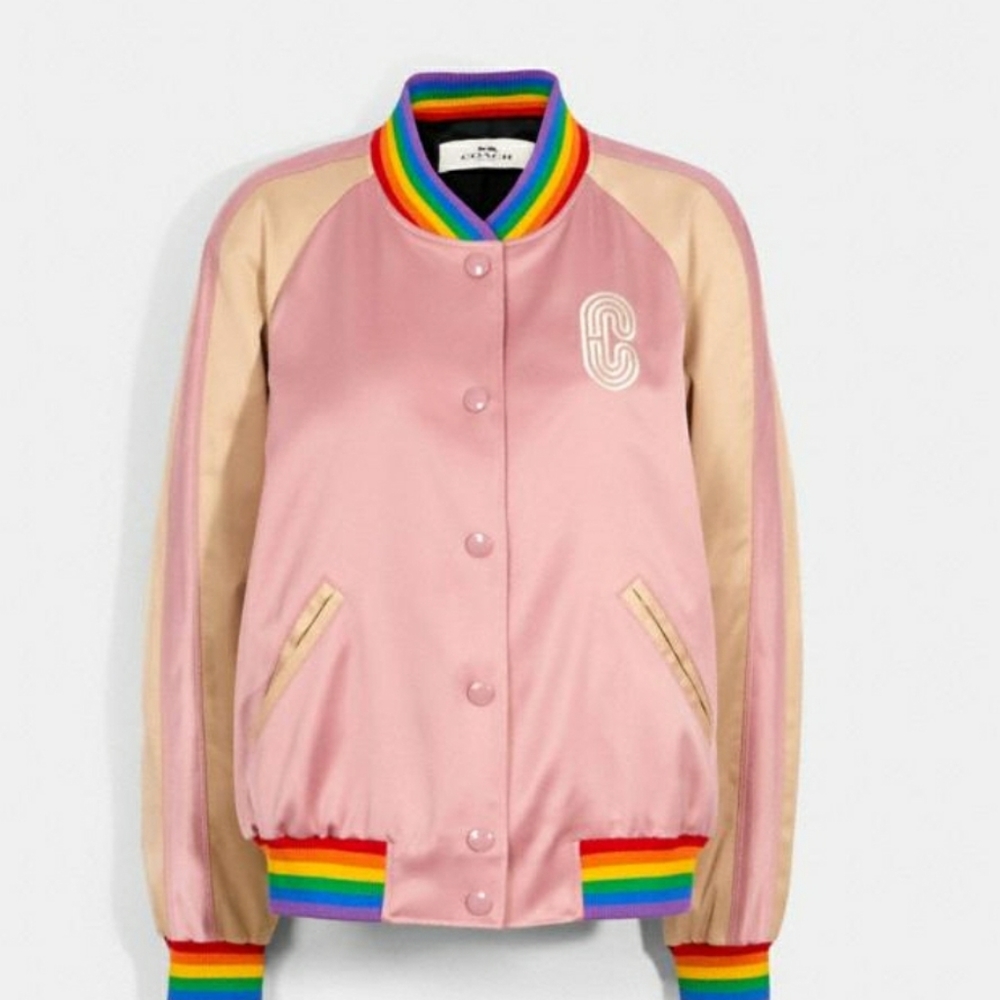 AUTHENTIC COACH RAINBOW PRIDE BOMBER JACKET-NEW